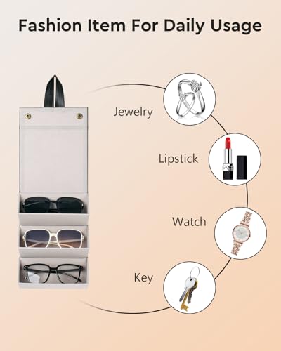Image of Sunglasses Travel Case,Foldable Eyeglasses Case, Portable Multiple Glasses Case for Women Men Girls