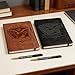 Vebermo 1Pcs Journal Notebook with 2 Pen Set, A5 Lined Leather Hardcover Executive Journals, Suitable for Man Woman Work, Study, Diary & Business, Black