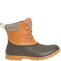 Muck Boots Men's Originals Duck Lace Pull On Leather Waterproof Ankle Boot, Dark Brown, 10