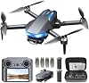 Dron GPS con cámara para adultos, dron FPV 2K con control remoto de pantalla de 4.5", motor sin escobillas, retorno automático, sígueme, tocar para volar y vuelo circular, cuadricóptero plegable de largo tiempo de vuelo para principiantes 2