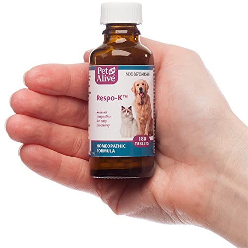 Petalive Respo-K Tablets - Natural Homeopathic Formula For Pet Respiratory And Cold Symptoms - Reduces Sneezing, Coughing Watery Eyes, Runny Nose And Congestion In Dogs And Cats - 180 Tablets #TOP4