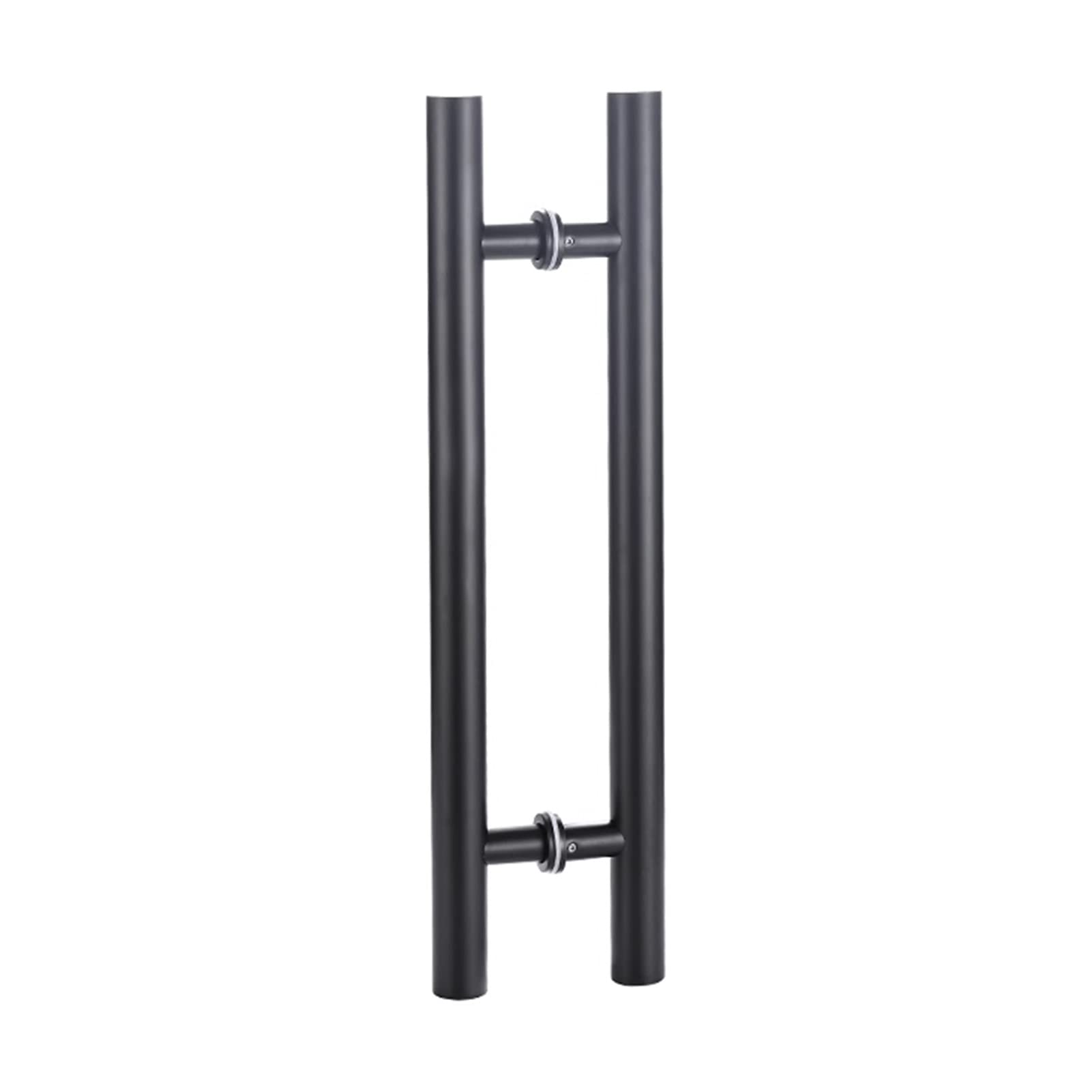 BHGFYXBS Double-Side Round Glass Door Handle, Heavy Duty Exterior Barn Door Push Bar For Exit, Swing Entry Door Handle Bar With Mounting Screws 90Cm,Matte Black-100Cm(39 3/8,Matte Black-100cm(39 3/8