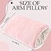 Threehoney Baby Feeding Arm Pillow Breastfeeding Bottle Nursing Cozy Cradle Pillow for Newborn Soft Double Sided Muslin Cotton Head Support Comfortable Feeding for Mom(Pink,Simple)