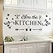 Kitchen Wall Decor Sticker Kitchen Quotes Bless This Kitchen Wall Decals Flower Art Removable DIY Vinyl Wall Stickers for Kitchen Dining Baking Room Bar Restaurant Home Decor.