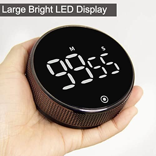 Rotary Digital Kitchen Magnetic Timer Productivity Timer, Pomodoro Timer, with Bright LED Display perfect for Cooking, Fitness, Study, Work and Time Management