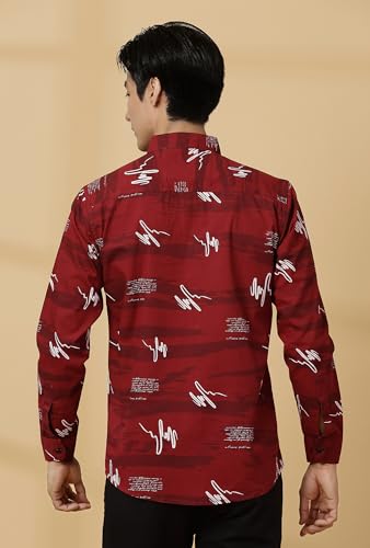 Image of Majestic Man Men's Cotton Slim Fit Printed Casual Shirt