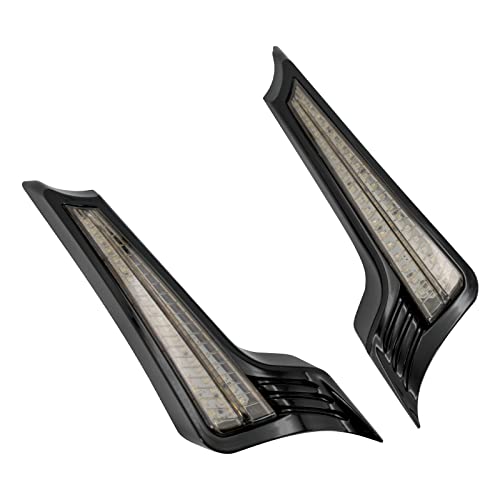 HDBUBALUS Motorcycle Filler Panel Lights LED Rear Fender Turn Signal Brake Lamp For Harley Touring Road King Street Glide 2014-Later (Color: Black Smoke) - Thumbnail 3