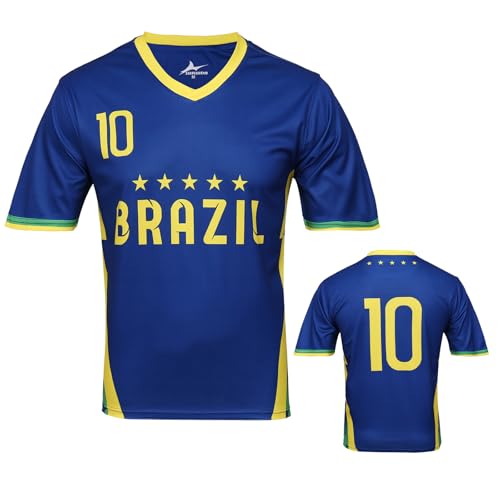 Brazil Soccer Jerseys for Men&Women S-2XL,#10 National Team Fan Soccer Practice Jerseys Football...