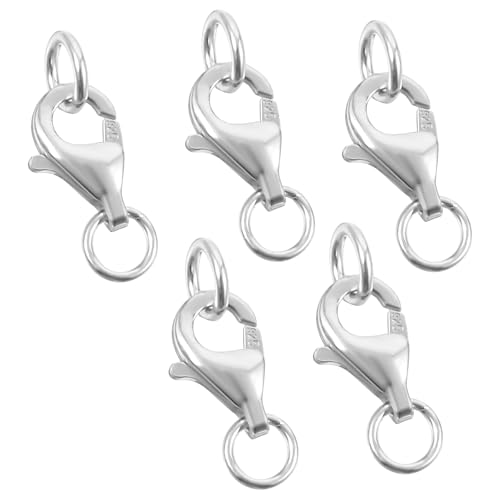 5 Sets Kettenverschluss 925 Sterling Silber Verschlüsse Für Armbänder Karabinerverschlüsse Armband Verschluss Halskettenverschluss Mit Biegeringen SchmuckverschlüSse Zur Schmuckherstellung