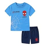 Marvel Spider-Man Boys Short Sleeve T-Shirt and Mesh Short Set for Toddler and Big Kids