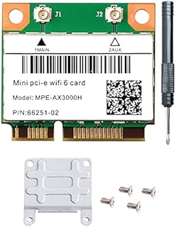 MPE-AX3000H WiFi 6 Wireless Card Dual Band 802.11ax Half Mini PCI-E WiFi Card PCI Express Network Adapter BT5.0 2.4GHz 574Mbps 5GHz 2.4Gbps(160MHz) for Windows 10/11 64 bit Better 7260HMW WiFi Card
