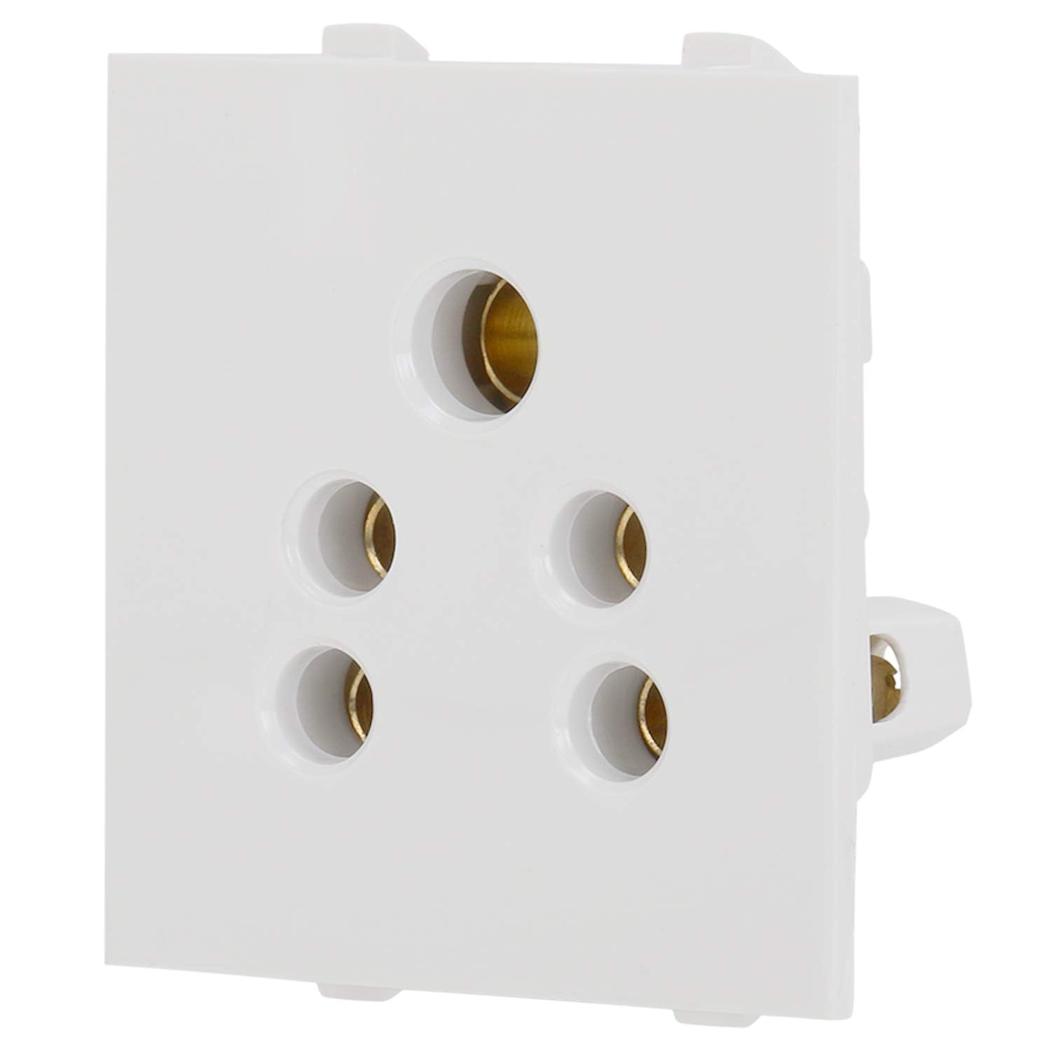 Glare Max Genius 2 in 1 Socket 6 Amp White (Pack of 10) |3Pin Modular Socket|White Modular Socket|Electrical Socket|Multi 3Pin Socket|Universal Socket|6A 3Pin Socket|Socket For Home Office Shop 1