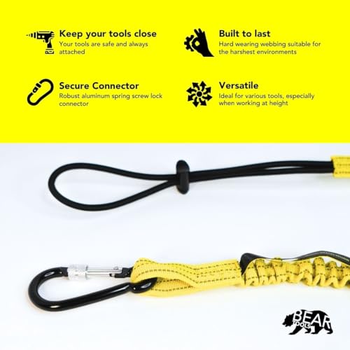 Cordón de herramientas contra caídas BearTOOLS con mosquetón resistente 3