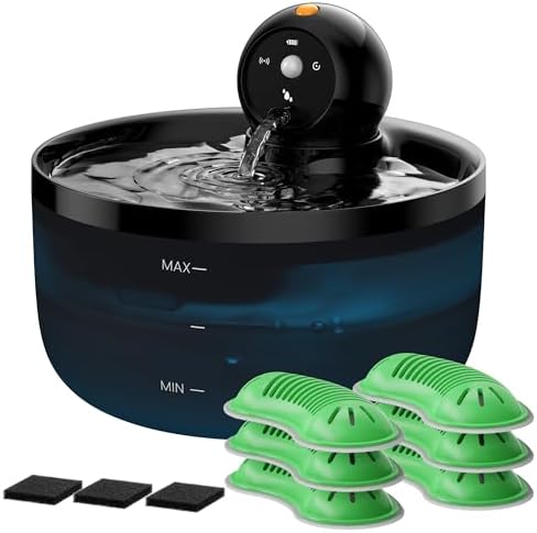 Fuente para Gatos con Sensor: Fuentes de Agua para Gato Inalambri...