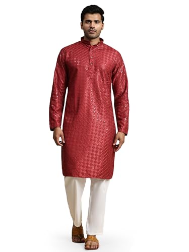 Image of Pro-Ethic Style Developer Mens Indian Traditional Cotton Kurta Sets, Men Kurta Set Indian Wedding Dress (A-117)