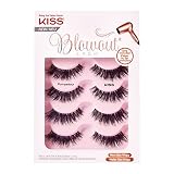KISS Blowout Lash Collection 4 Paare künstliche Wimpern, Pompadour, wiederverwendbare künstliche Wimpern inklusive Wimpernkleber, Multipack