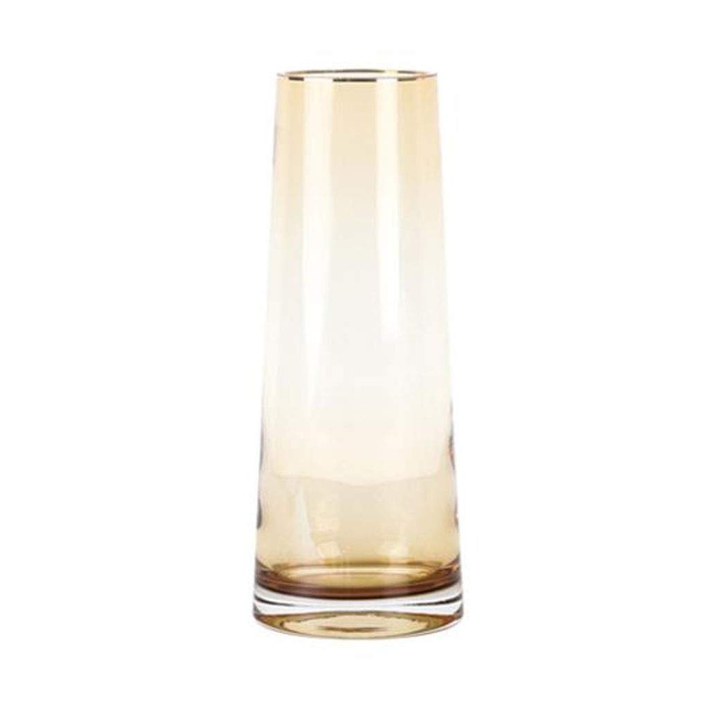 Vases décoration accueil mariage en verre transparent avec bordure dorée