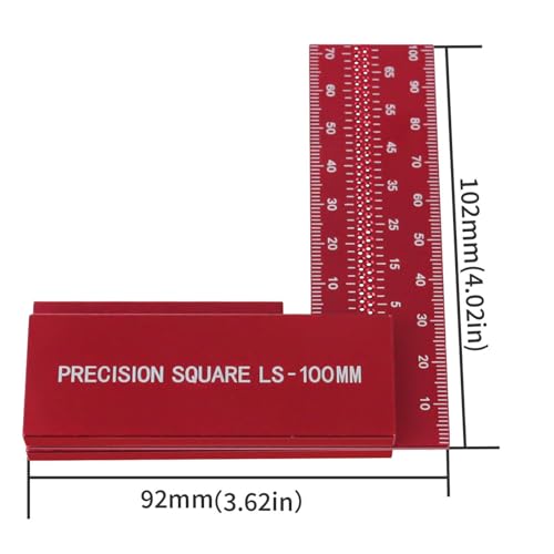 Règle carrée en L de 10,2 cm en aluminium pour menuiserie