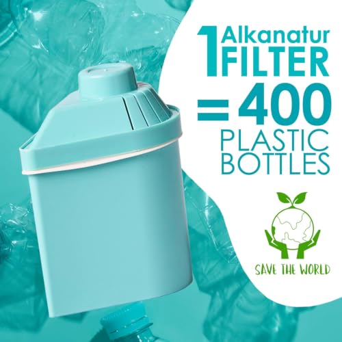 Image of Alkanatur Alkaline Water Filter Pitcher Removes Fluoride, Microplastics, PFAs - Adds Magnesium - Hydrogenates & Ionizes Water - Removes Chlorine, Heavy Metals - Certified UNE 149101:2015