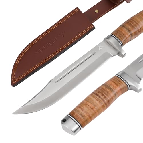 Flissa 12-Inch Bowie Knife, Full-Tang Fixed Blade Knife With Cow Leather Sheath thumb #8