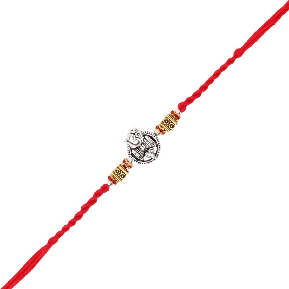 Image of I Jewels Design Rakhi With Roli Chawal & Rakshabandhan Card for Bro /Brother /Bhai