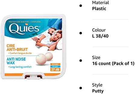Quies Earplug Natural Wax, 8-Pairs