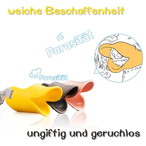 Maulkorb Mittlere and Kleine Hunde Anti-Bite Entenschnabel Form Hund Maulkorb Abdeckung, Weiche Silikon Maulkorb Abdeckung mit verstellbaren Riemen, Fressschutz Hund(Gelb)