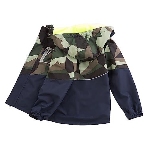 Kids Boys Lightweight Rain Jacket Camouflage 𝗛ooded Raincoat Zip Up 𝗪aterproof Windbreakers for Toddler Boy Jackets 4t2