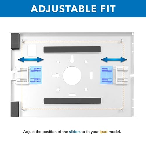 Image of Mount-It! Anti-Theft iPad Tablet Floor Stand Kiosk with Literature Holder, Lockable Enclosure for iPad Gen 7-11, Pro & Air (A16), 90 Rotation & 75 Tilt, Commercial Kiosk Stand, Bolt Down Base, White