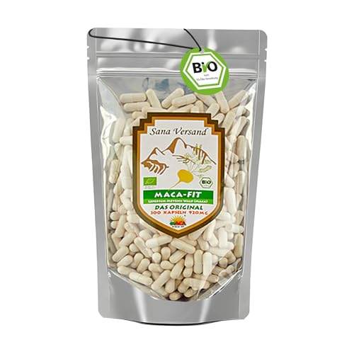 Maca Fit 300 cápsulas, polvo crudo organico, original del Peru, fantástico para estimular los niveles de energía antes del ejercicio Maca natural alta en vitamina B1, B2, B6, calcio