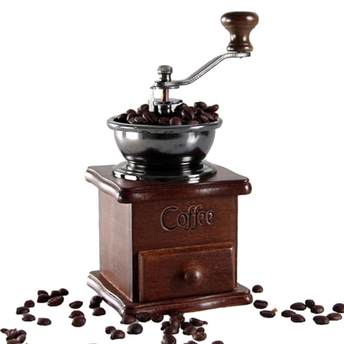 Molinillo de café manual - Diseño vintage, herramienta de molienda de café de mano vintage | Molinillo de especias de mano giratorio de madera para el hogar, oficina, bar, restaurante, apartamento