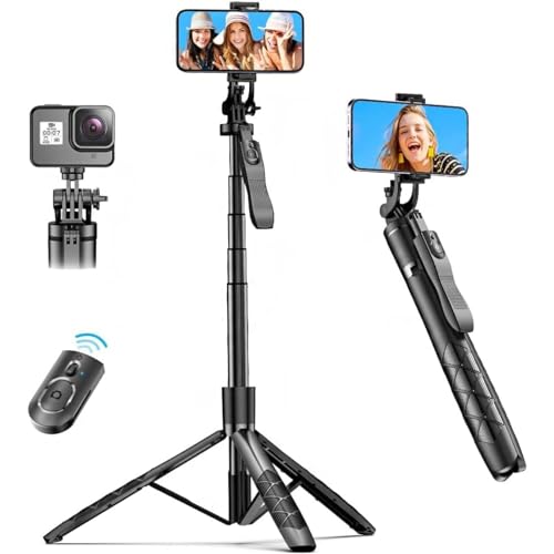 Image of Prolet 3-in-1 Long Selfie Stick Tripod Stand 153cm - Extendable Phone Tripod with Bluetooth Remote, 360 Rotation, Portable for iPhone & Android, Vlogging, Selfies, Video Recording, YouTube & TikTok