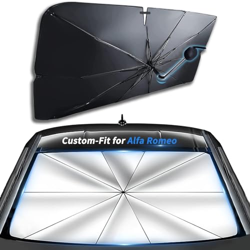 Custom-Fit for Alfa Romeo Windshield Sun Shade Umbrella, 360&deg;Rotation Bendable Car Umbrella...