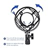 SUUNTOK Metal Shock Mount, Mic Clip Holder for Diameter 43-48mm Condenser Microphone, Anti-Vibration Suspension High Isolation Mic Stand #1