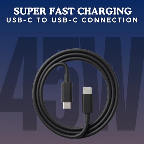 Image of Umake 45W USB C to USB C Cable, Super Fast Charging, Durable Nylon Braided Type-C Cable, 480Mbps Data Sync, Compatible with Samsung, iPhone 16 /15, OnePlus, Xiaomi, MacBook & iPad - 1M