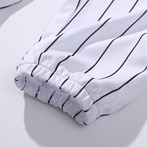 Mowbeat Baby Boy Baseball Jersey Toddler Baseball Costumes for Boys Stripe Outfit Kid Shirt Trousers Sets 2PCS2