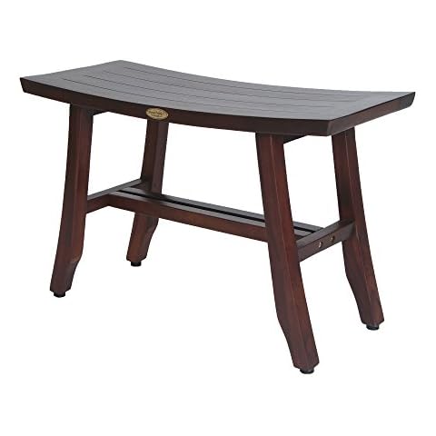 DecoTeak, Satori, 24", Teak Shower Bench, Teak Shower Stool, Teak Shower Bench for Inside Shower, Teak Shower Seat, Teak Bench Shower, Wood Shower Bench, Brown, 24 Inch Cover
