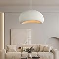 JAYMP 60cm Wabi Sabi Pendant Light for Dining Room Kitchen Island Hallway Restaurant Modern Hanging Lamp E26 Base Japanese Style Bird Nest Shape Lighting Fixture (Matte White,B Shape, 60cm/23.6in)