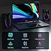 ZUO XI Desktop Speakers, 2.0 Channel PC Computer HiFi Stereo Gaming Speaker with Colorful LED Light Modes, Enhanced Bass and Easy-Access Volume Control, USB Powered with 3.5mm AUX-in.