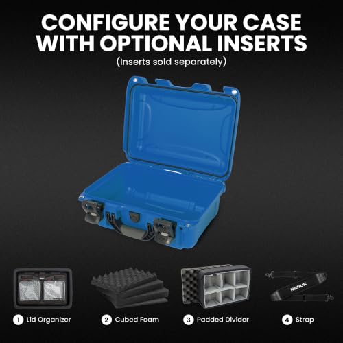 Image of NANUK 915 Empty Hard Case, IP67 Waterproof, Dustproof and Impact Resistant, 13.8 inch x 9.3 inch x 6.2 inch - Rugged Construction for Ultimate Protection, Made in Canada - Blue