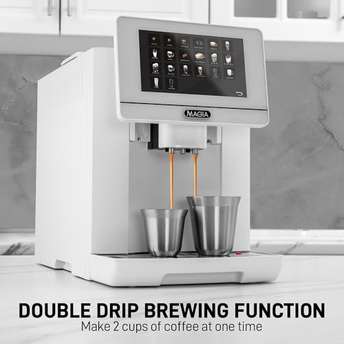 Zulay Magia Super Automatic Espresso Maker Machine with Grinder - 19 Fully Customizable Coffee Options, Auto Cleaning, Milk Foam System - for Latte, Cappuccino - Ultra LUX - White (13.7x17.7x9.4) by Zulay Kitchen - Image 6