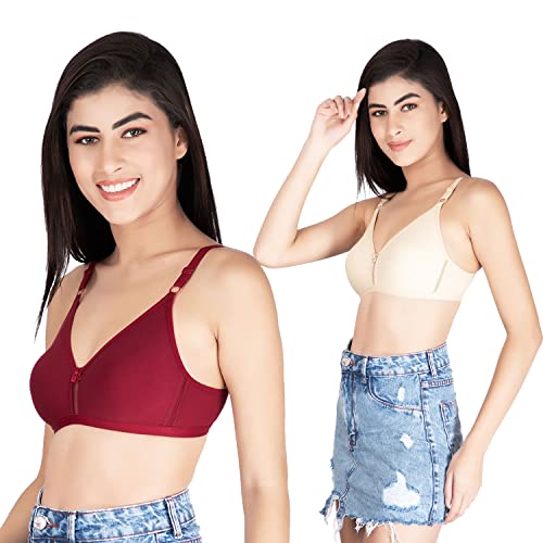 Image of ComfyLegance Women Cotton Non Padded Non Wired Regular Bra (Pack of 02 /03)