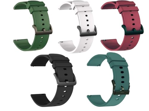 Image of IIK COLLECTION 22mm Silicone Strap for Smart Watches | Combo Pack Compatible With Noise, Fireboltt, Boat Xtend, Pebble, Boat Flash, Noise Color Fit, Ultra Smart Watch & All Watches