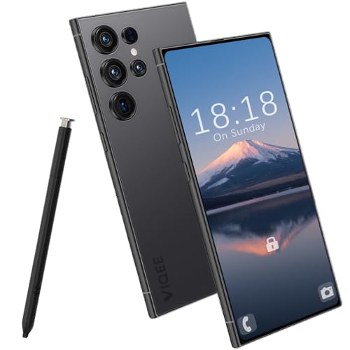 viqee Android 14 Smartphone Handy Ohne Vertrag, 8+256GB Dual SIM 6.8" HD-Bildschirm 4500mAh Akku 21+8MP Kamera Simlockfreie Handys/Fingerabdruck/OTG/Face ID,Schwarz