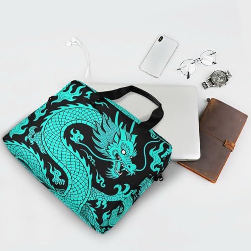 Maletín para laptop 15.6 pulg con correa y asa azul dragón miniatura 7