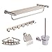 Produktbild Haushalts-Multifunktionswandbehang Gebürstetes Aluminium 5pcs Badezimmer Hardware Set Handtuch Regal Handtuch Haken Toilettenpapierhalter Toilettenbürste Coner Dusche Caddy Wandhalterung Bathware Fixt