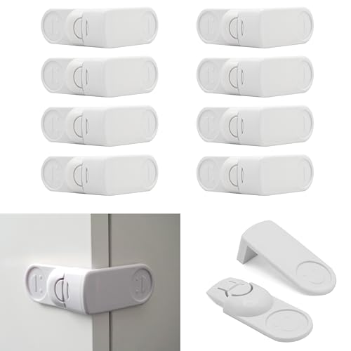 Blocco Cassetti per Bambini – Set 8 Pezzi Chiusura di Sicurezza per Cassetti, Mobili e Ante – Blocca Ante Sicure per Bambini – Adesivo Forte, Facile da Installare FAMIKEY