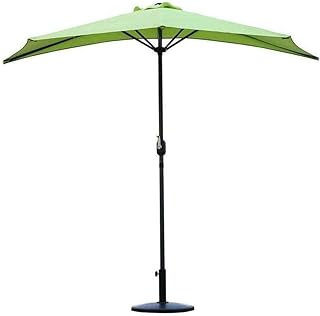 HZH Guarda-sol guarda-sol guarda-sol jardim 9 pés parede meio guarda-chuva com 5 costelas e manivela, guarda-sol para varanda ao ar livre porta do café