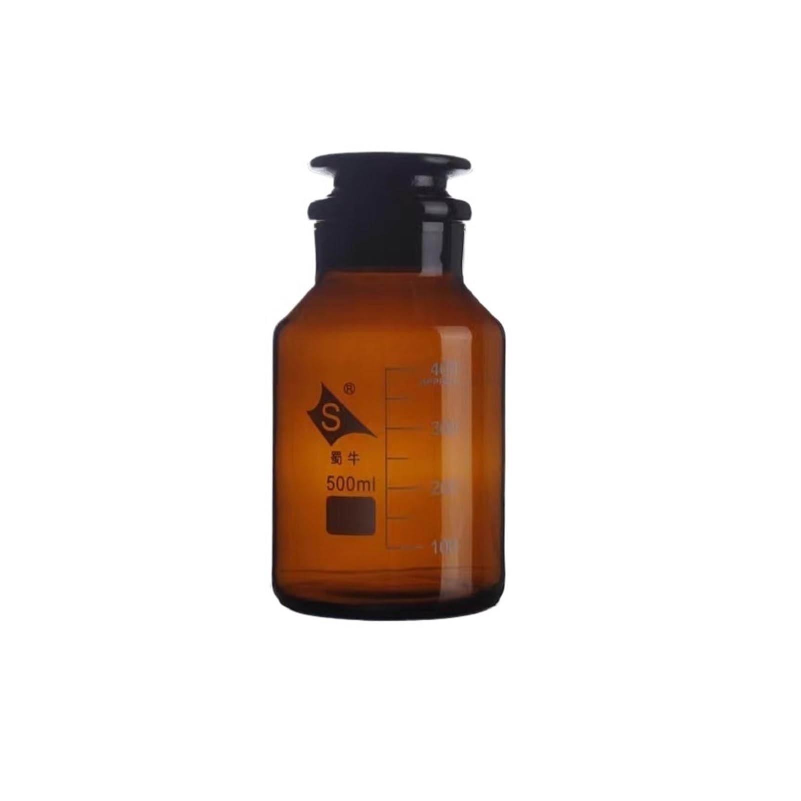 CQAHDSEVF Borosilicate Glass Bottles, Glass Sample Bottle Brown Transparent Wide Mouth Reagent Ground Stopper Sizes 60-1000mL(500mL brown pc)