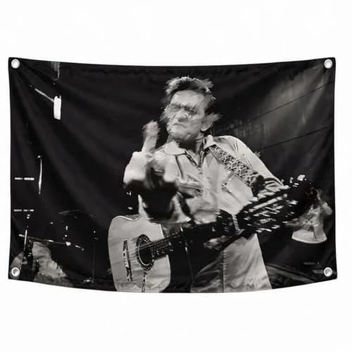 Vintage Country Singer Flag 3x5 Ft, Western Music Wall Decor for Bedroom, Dorm Room & Home Bar, Polyester Hanging Banner with Grommets